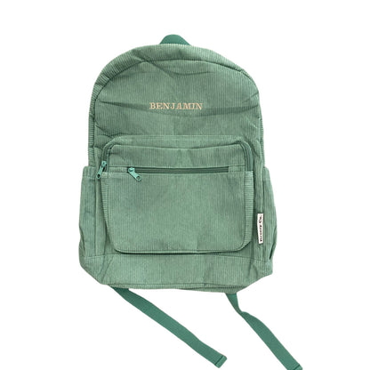 Corduroy Backpack Personalised - Pistachio (PRE ORDER 20/3)