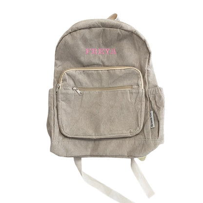 Corduroy Backpack Personalised - Sand