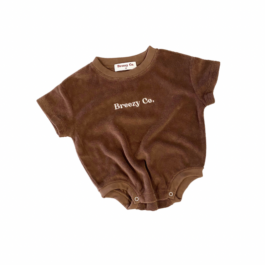 Terry Bubble Romper - Chocolate